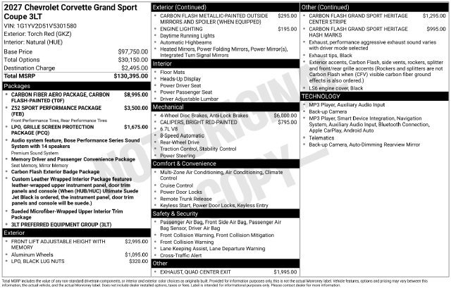 New 2027 Chevrolet Corvette Grand Sport RWD image 4