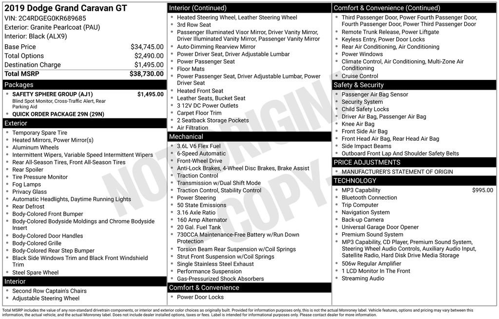 Used 2019 Dodge Grand Caravan GT w/ Safety Sphere Group image 36