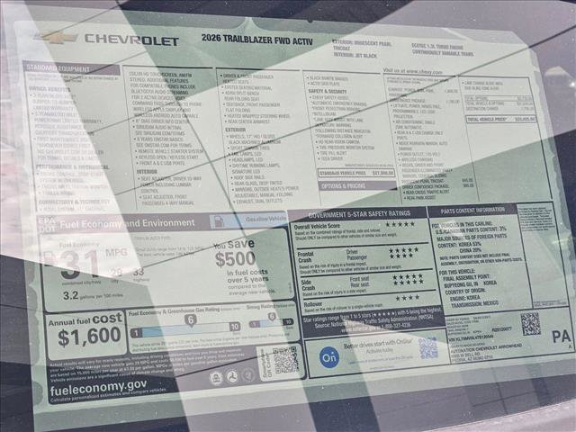 New 2026 Chevrolet TrailBlazer ACTIV w/ Convenience Package image 16
