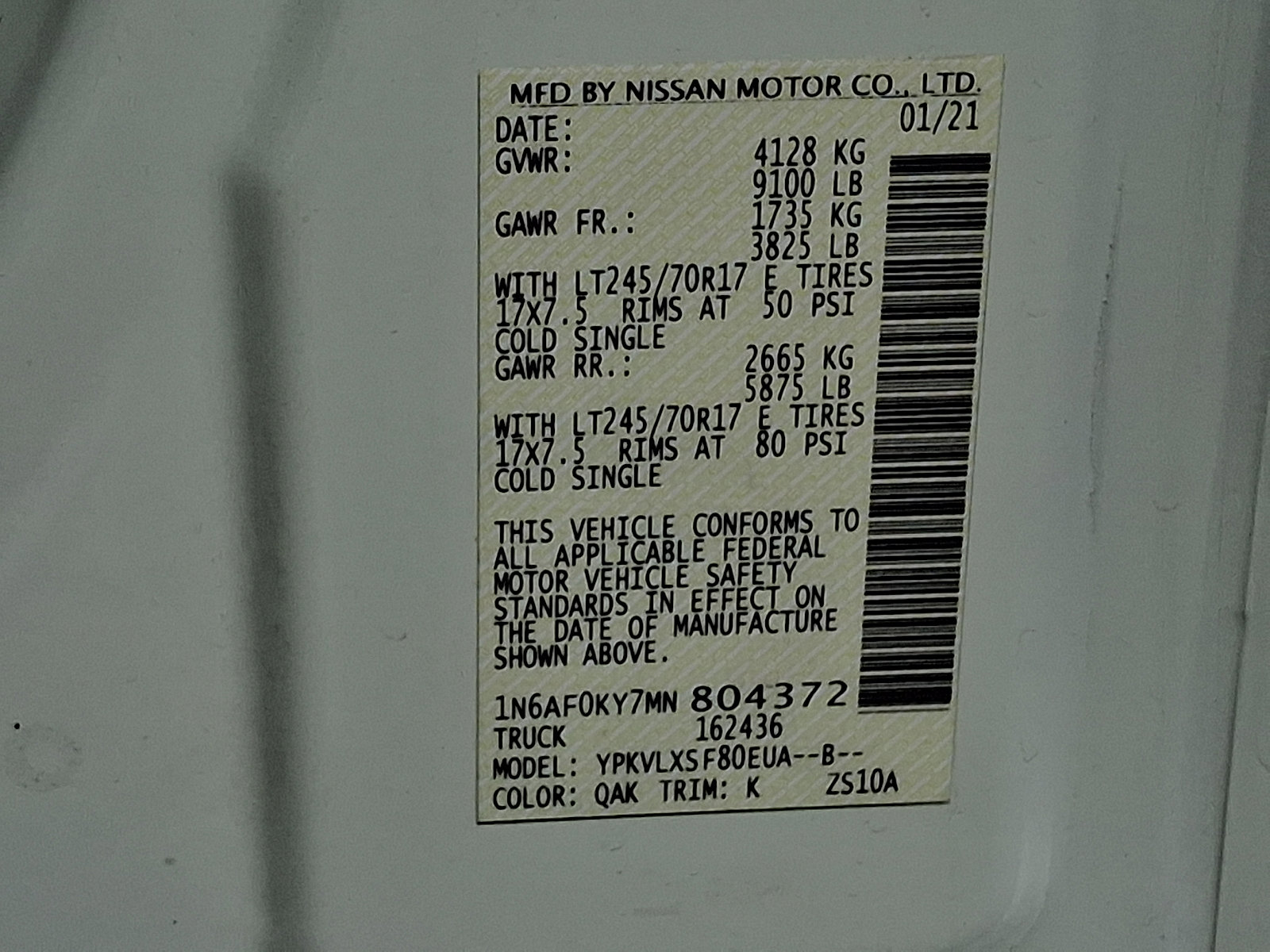 Used 2021 Nissan NV 2500 SV image 28