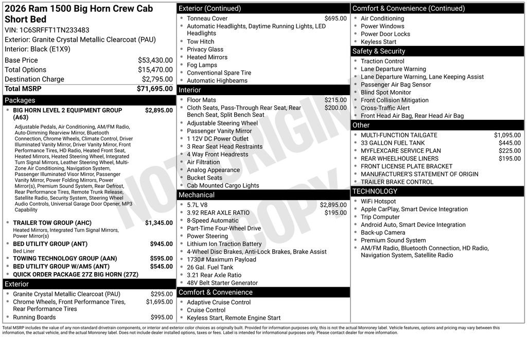 New 2026 RAM 1500 Big Horn AWD/4WD image 6