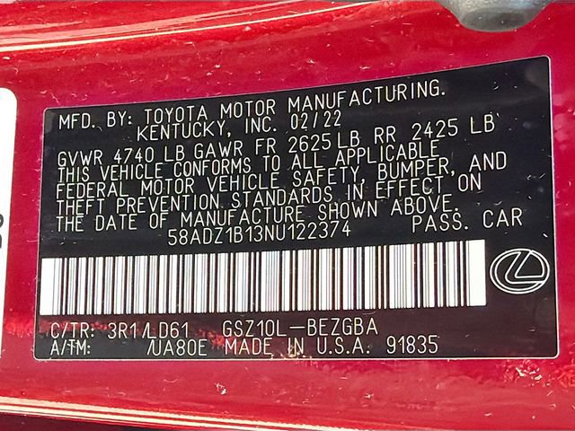 Used 2022 Lexus ES 350 w/ Premium Package image 41