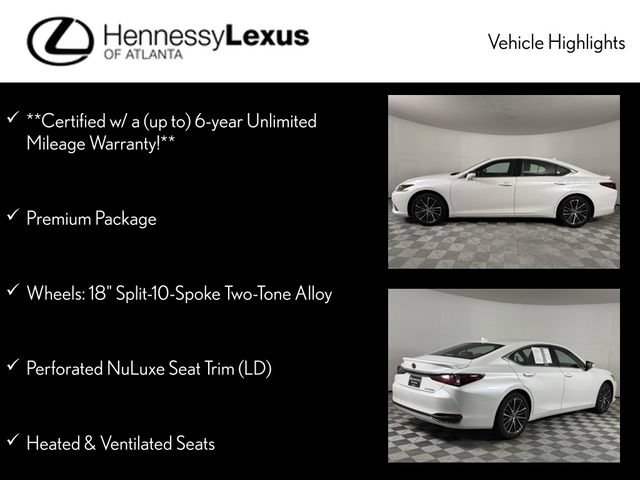 Certified 2025 Lexus ES 300h w/ Premium Package FWD image 12