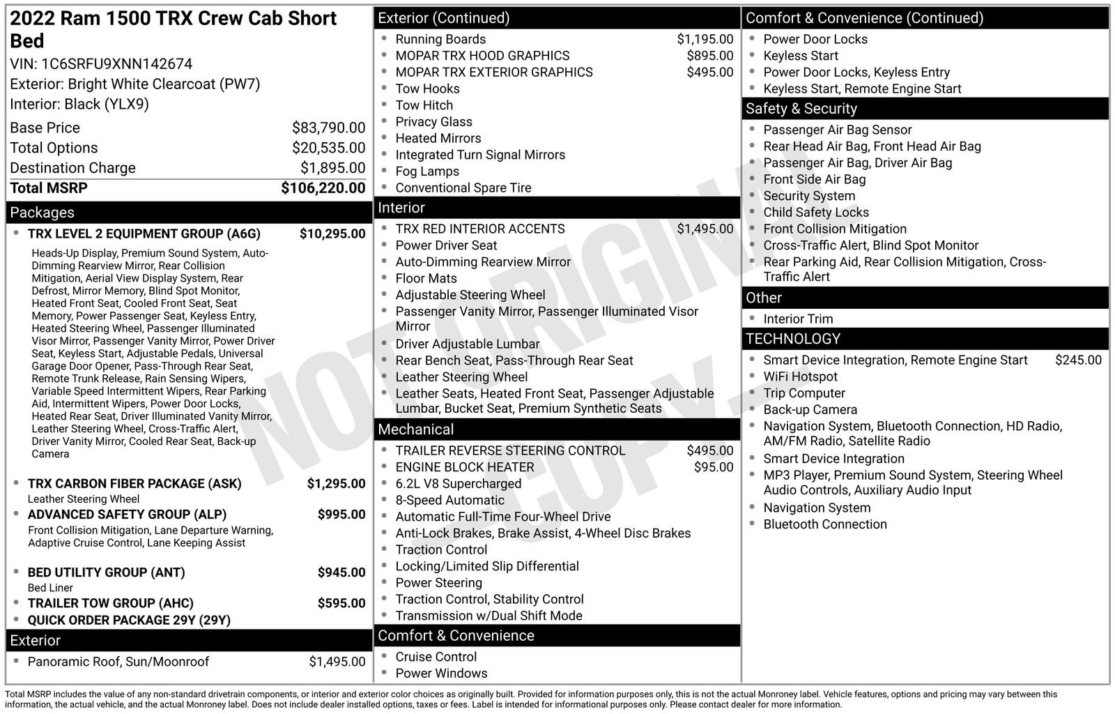 Used 2022 RAM 1500 TRX w/ TRX Level 2 Equipment Group AWD/4WD image 37