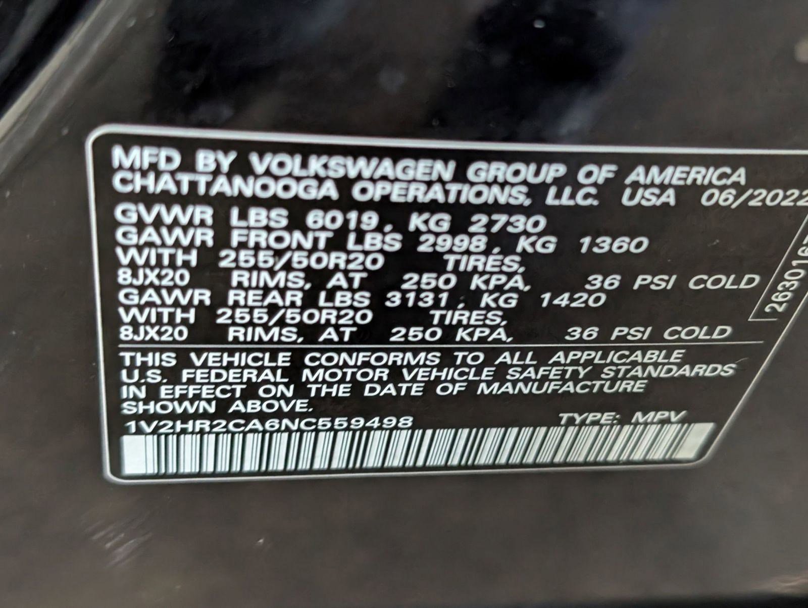 Used 2022 Volkswagen Atlas SE w/ Black Wheel Package image 21