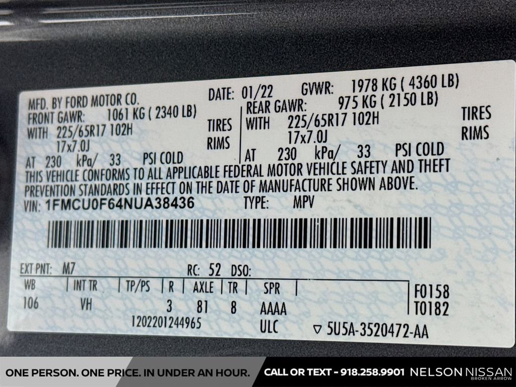 Used 2022 Ford Escape S FWD image 29