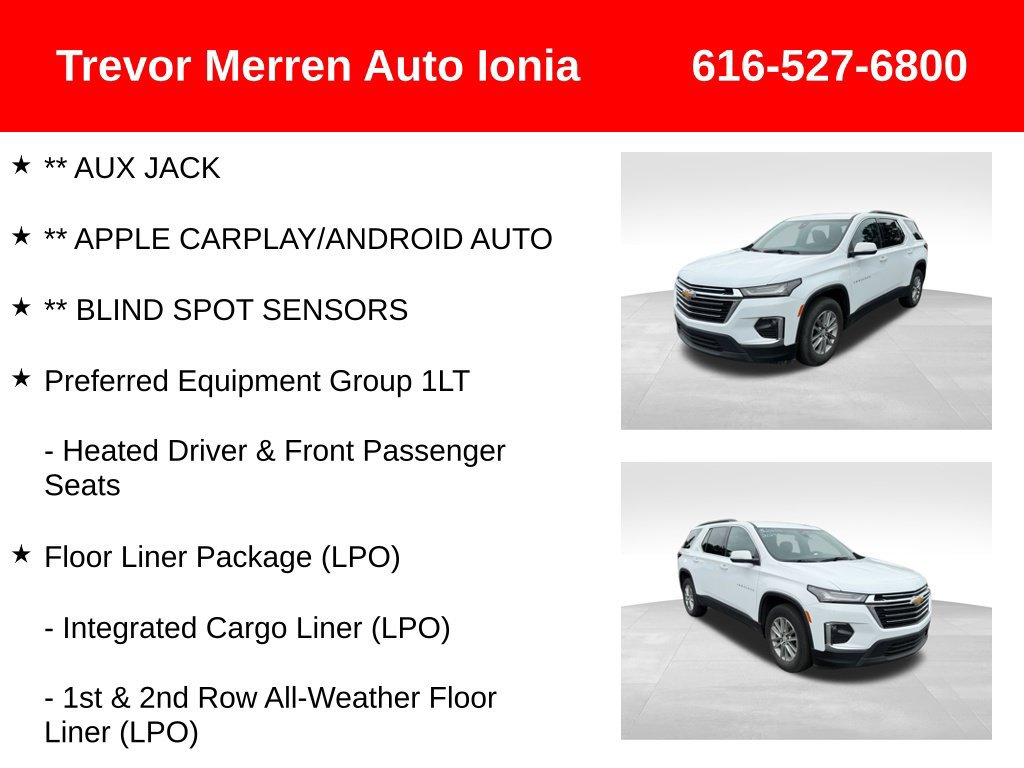 Used 2023 Chevrolet Traverse LT w/ LPO, Floor Liner Package AWD/4WD image 19