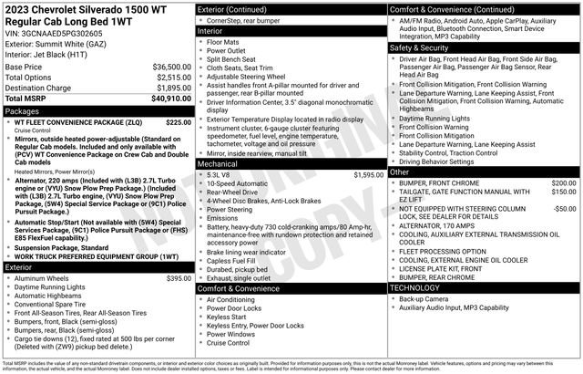 Certified 2023 Chevrolet Silverado 1500 W/T w/ WT Fleet Convenience Package image 41