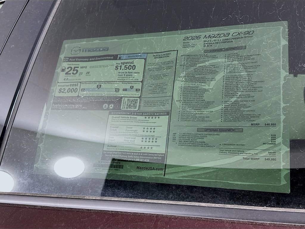 New 2026 MAZDA CX-90 3.3 Turbo w/ Premium Sport Pkg image 12