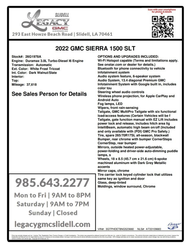 Used 2022 GMC Sierra 1500 SLT RWD image 27