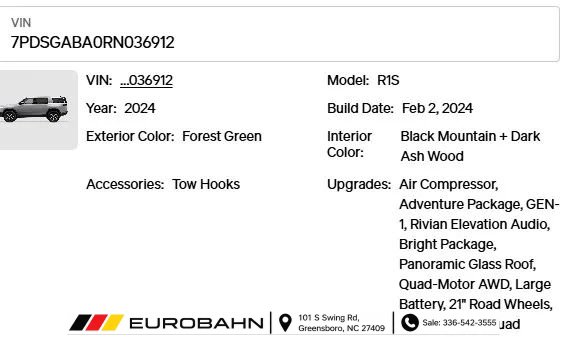 Used 2024 Rivian R1S Adventure Quad AWD/4WD image 2