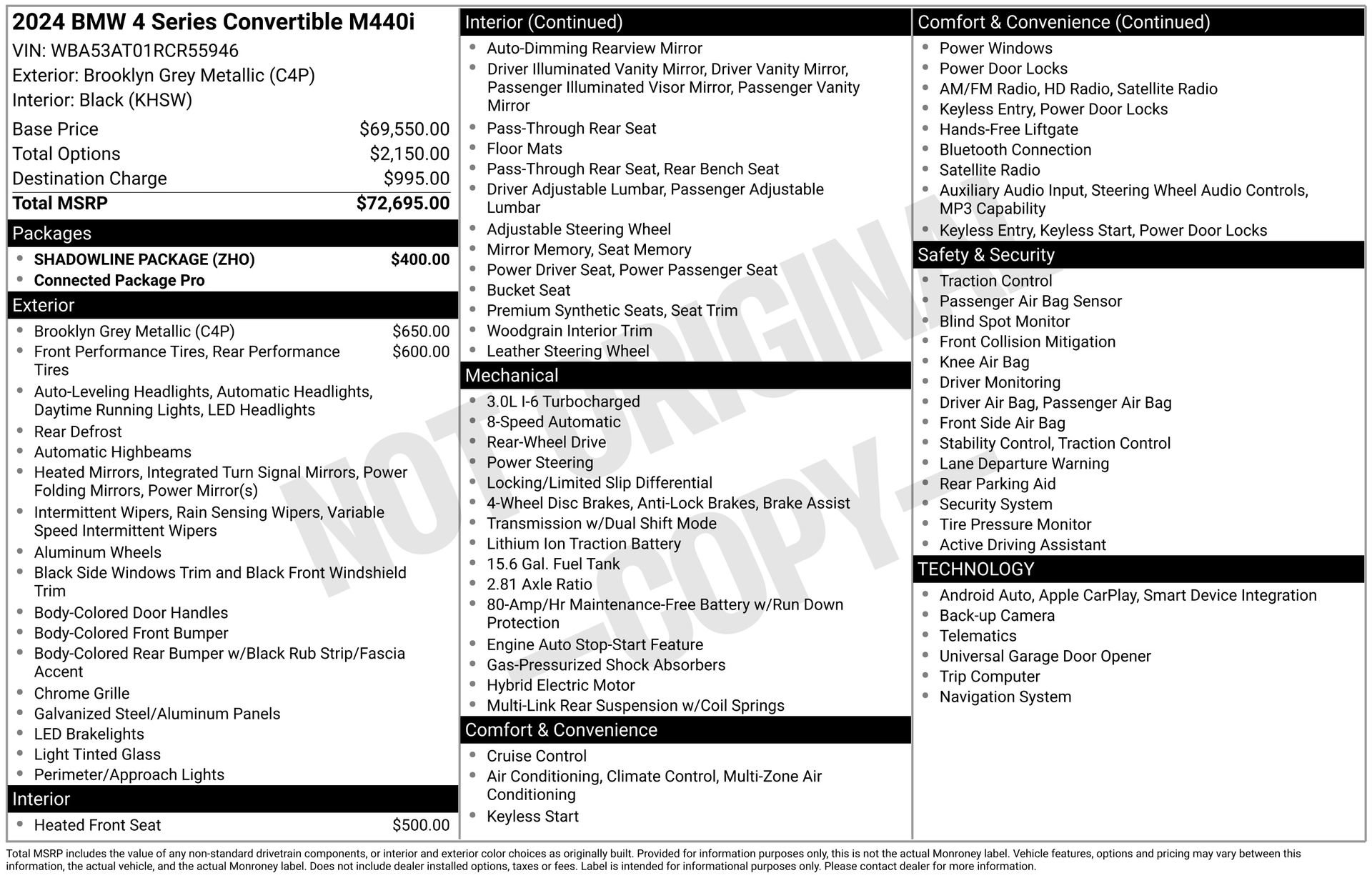 Used 2024 BMW M440i Convertible w/ Shadowloine Package image 63
