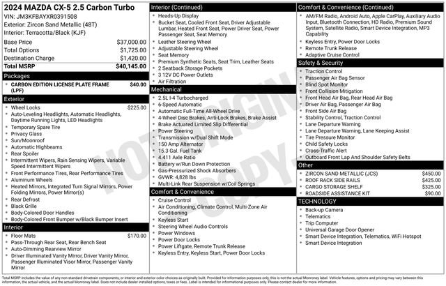Used 2024 MAZDA CX-5 Carbon Edition image 28