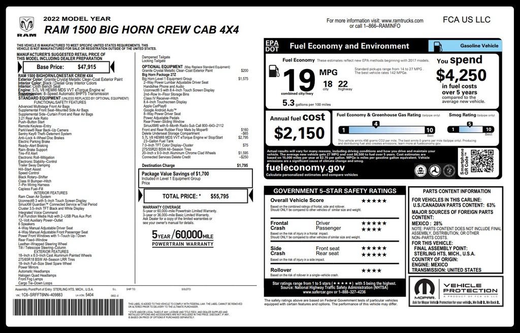 Used 2022 RAM 1500 Big Horn AWD/4WD image 6