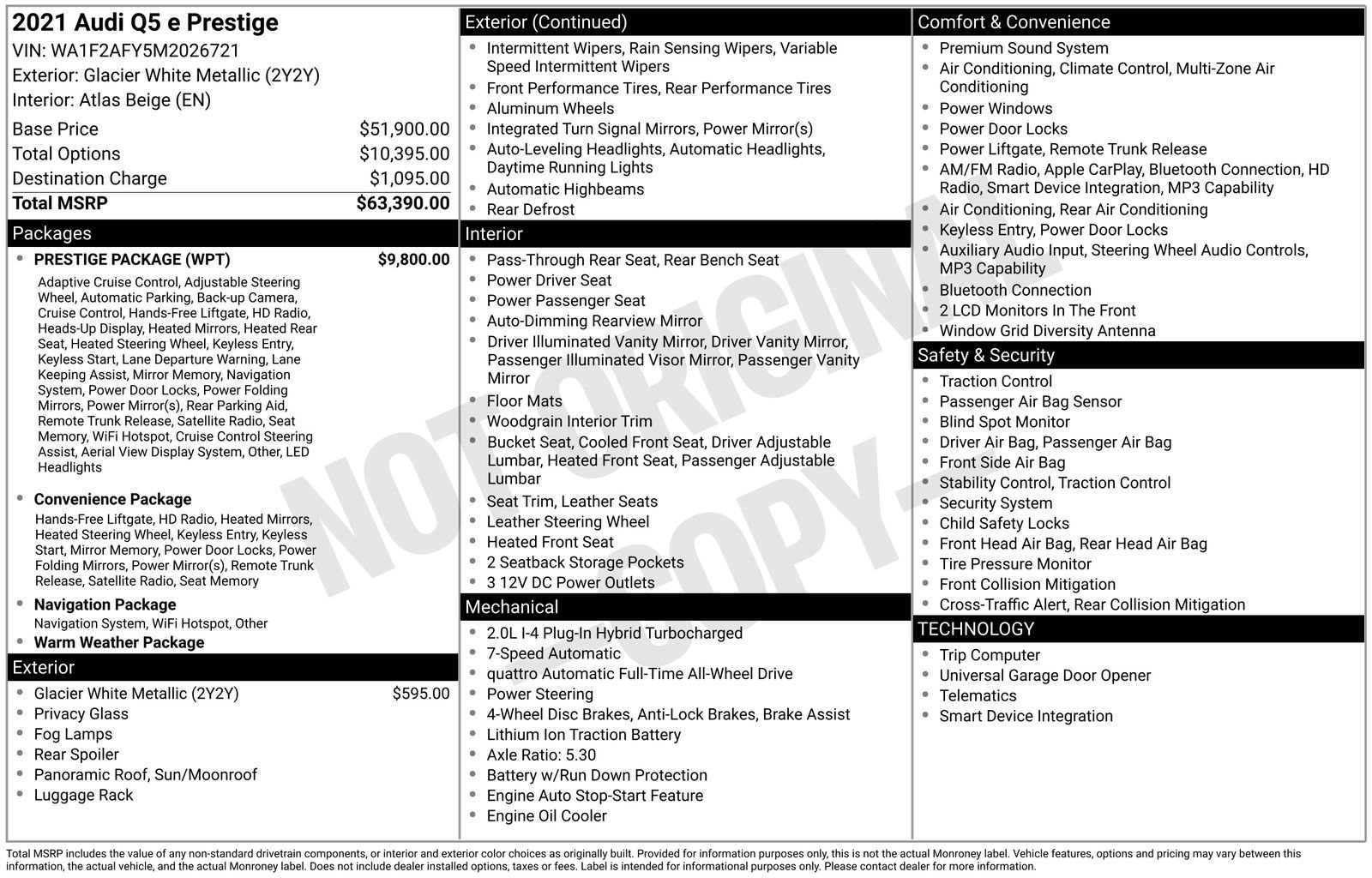 Certified 2021 Audi Q5 e Prestige w/ Prestige Package image 44