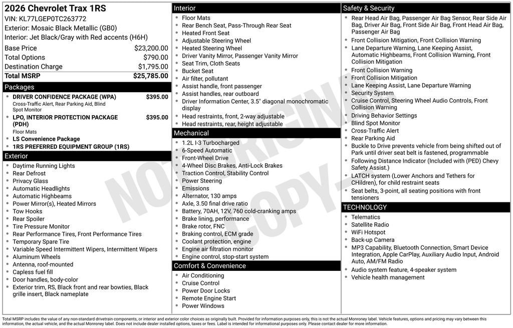 New 2026 Chevrolet Trax RS FWD image 4