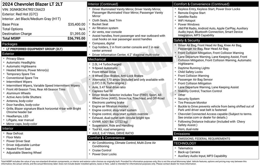 Used 2024 Chevrolet Blazer LT image 54