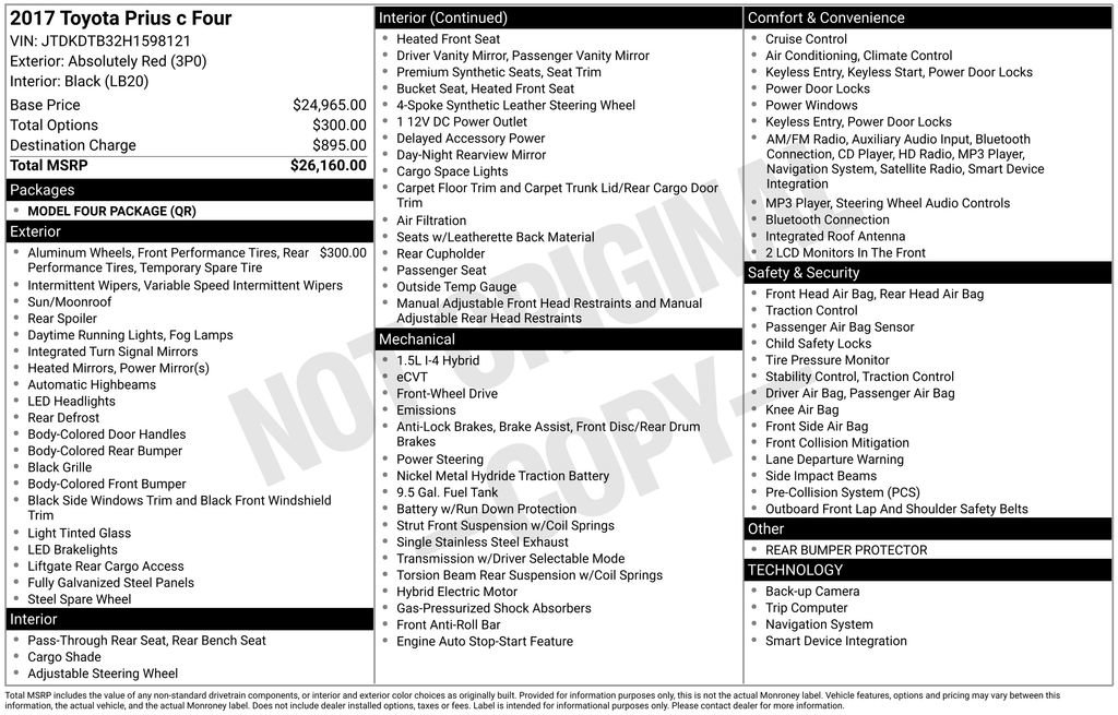 Used 2017 Toyota Prius C Four image 1