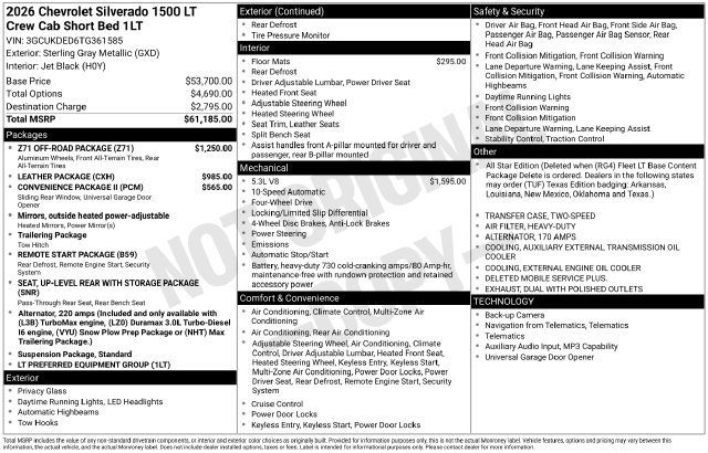 New 2026 Chevrolet Silverado 1500 LT w/ Z71 Off-Road Package AWD/4WD image 4