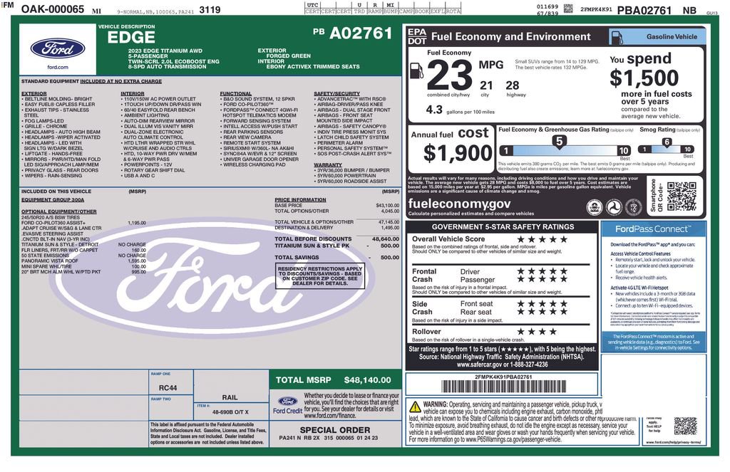 Used 2023 Ford Edge Titanium AWD/4WD image 5