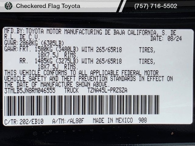 Certified 2024 Toyota Tacoma Limited w/ Limited Package (LT) image 25