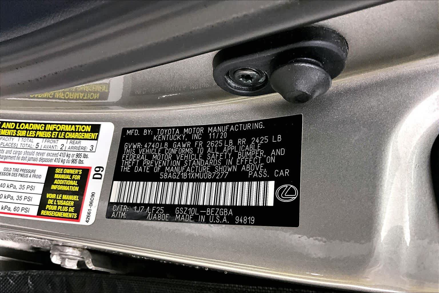 Used 2021 Lexus ES 350 F Sport w/ Accessory Package 2 FWD image 34