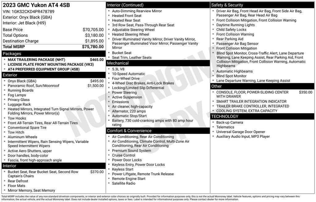 Used 2023 GMC Yukon AT4 w/ Max Trailering Package AWD/4WD image 4