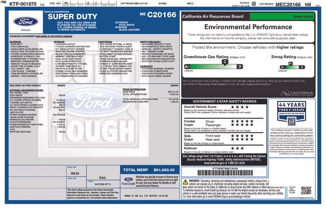 Used 2021 Ford F250 Platinum w/ FX4 Off-Road Package AWD/4WD image 7
