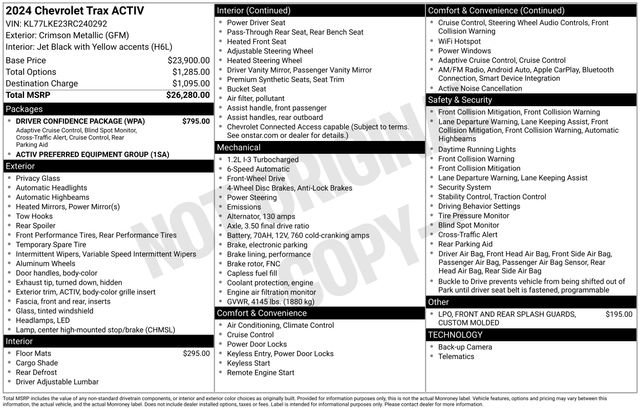 Used 2024 Chevrolet Trax ACTIV w/ Driver Confidence Package image 7