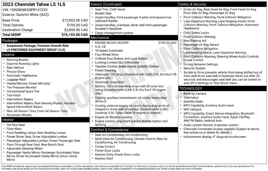 Used 2023 Chevrolet Tahoe LS AWD/4WD image 46