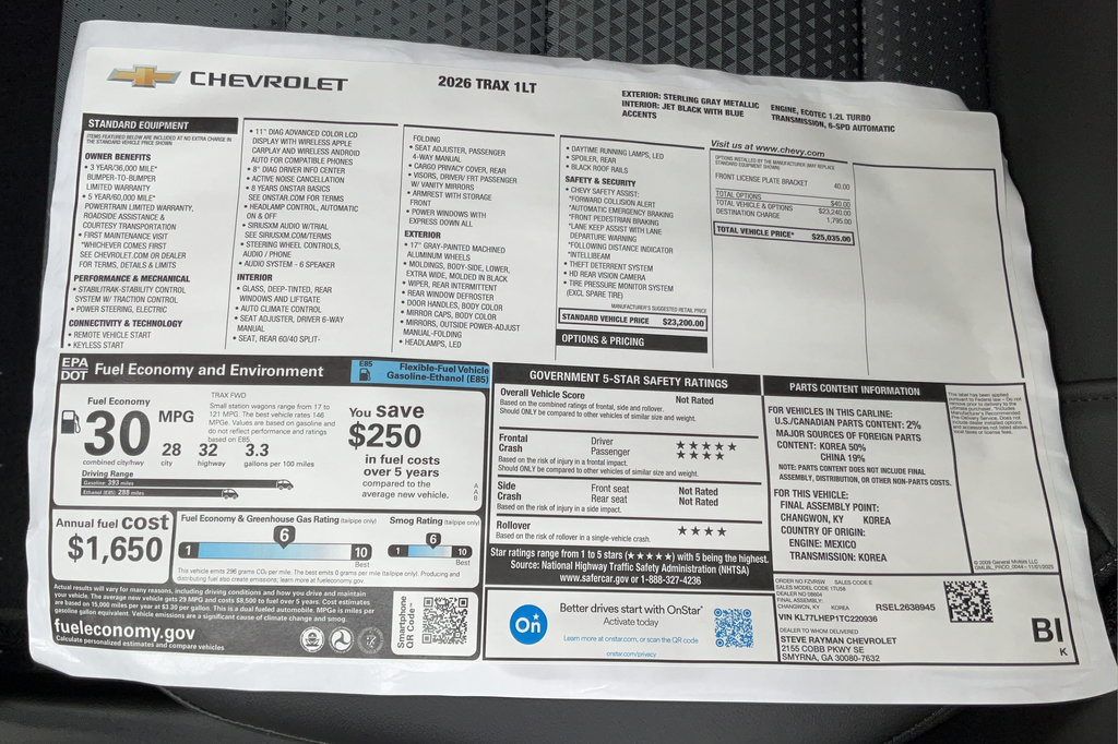 New 2026 Chevrolet Trax LT FWD image 21