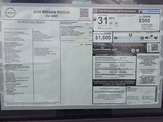 New 2026 Nissan Rogue SV w/ Cold Weather Package image 26