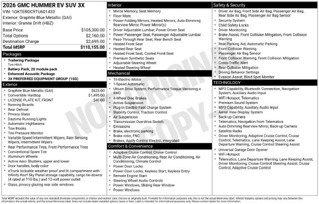 Used 2026 GMC Hummer EV SUV AWD/4WD image 16