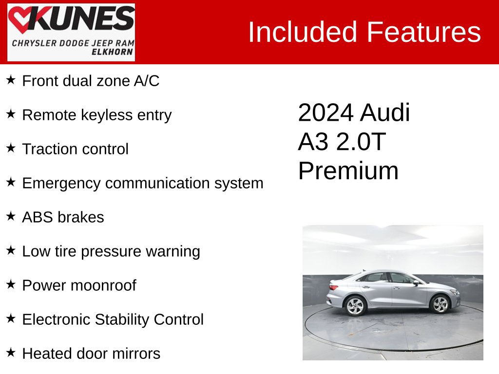 Used 2024 Audi A3 2.0T Premium FWD image 2