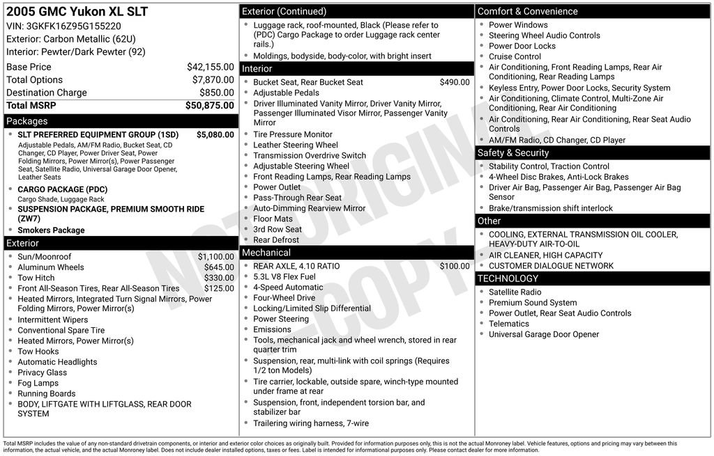 Used 2005 GMC Yukon XL SLT w/ SLT Preferred Equipment Group image 4