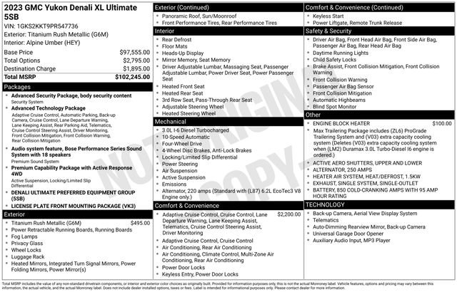 Used 2023 GMC Yukon XL Denali Ultimate image 3