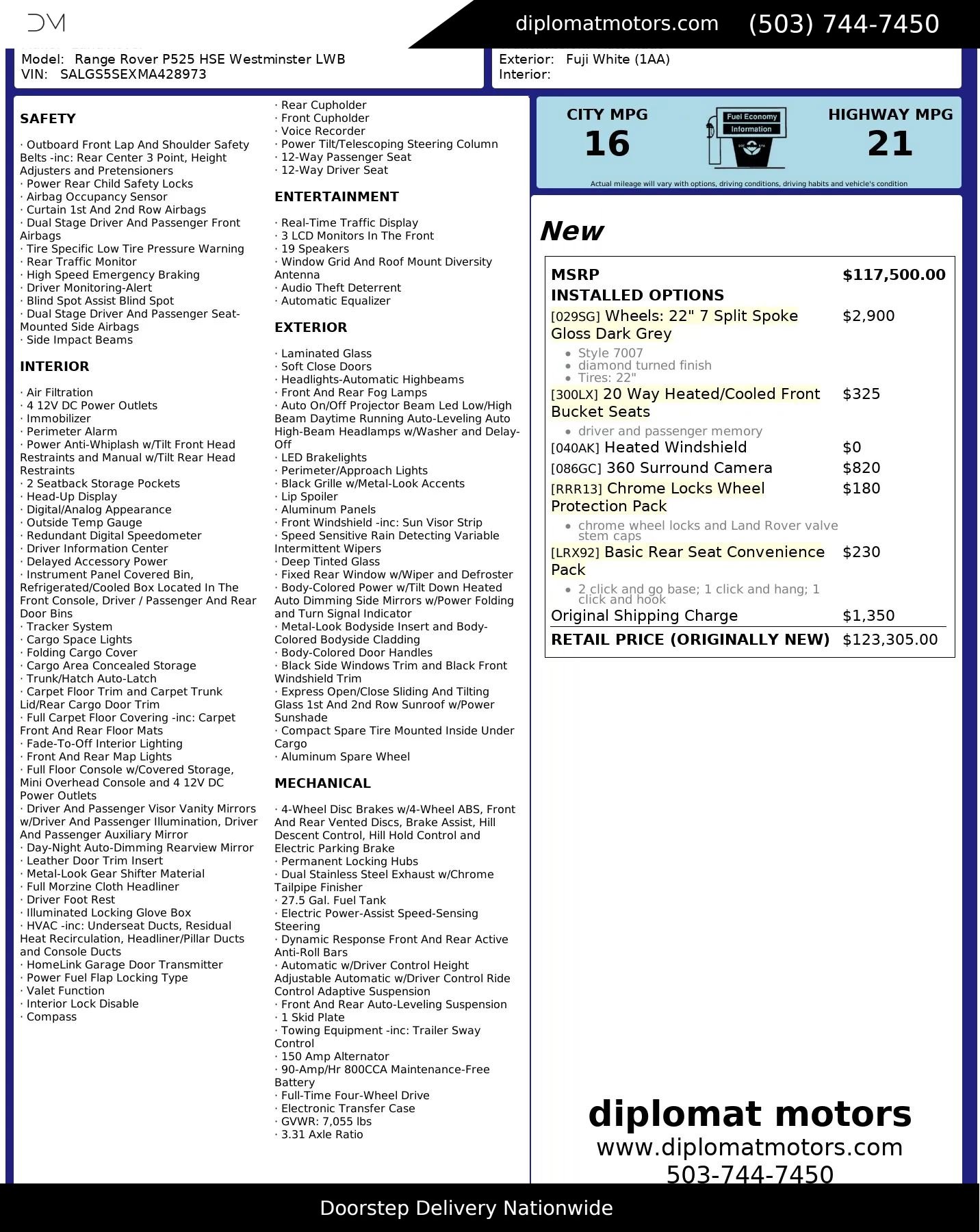 Used 2021 Land Rover Range Rover P525 Westminster Edition LWB image 2