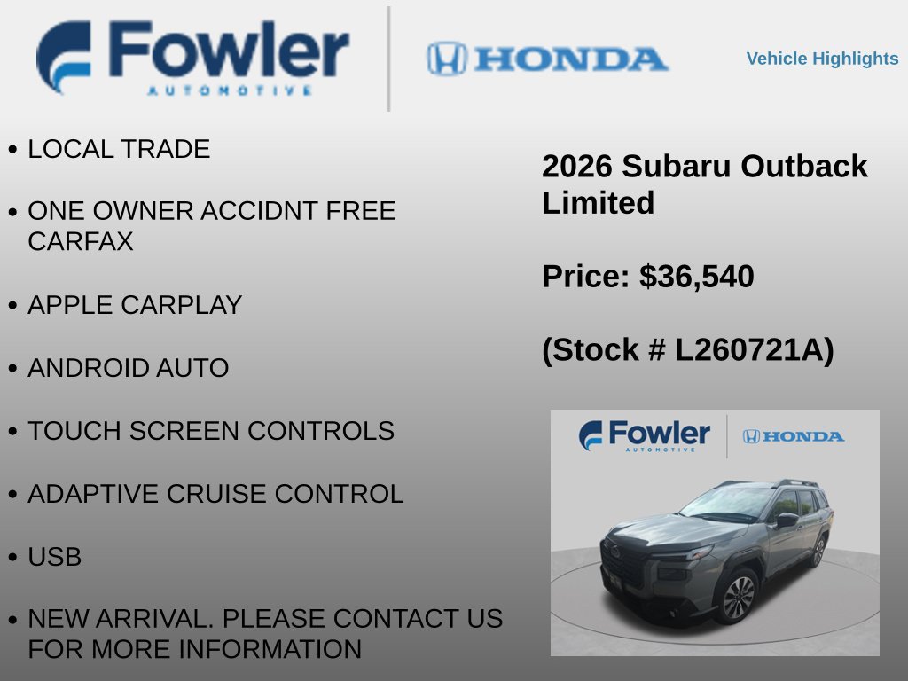 Used 2026 Subaru Outback Limited w/ Premium/Limited Package AWD/4WD image 8