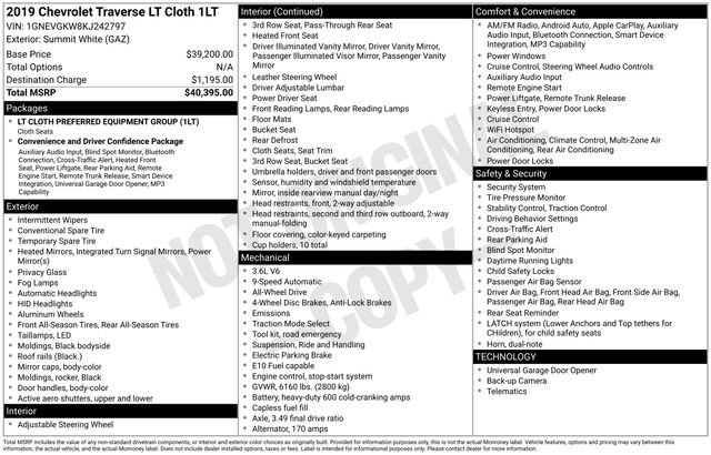 Used 2019 Chevrolet Traverse LT image 34
