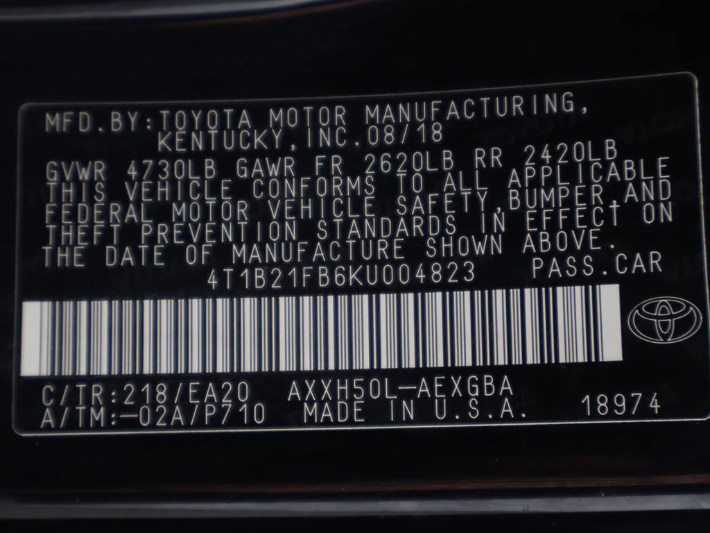 Used 2019 Toyota Avalon XLE w/ Moonroof Package FWD image 54