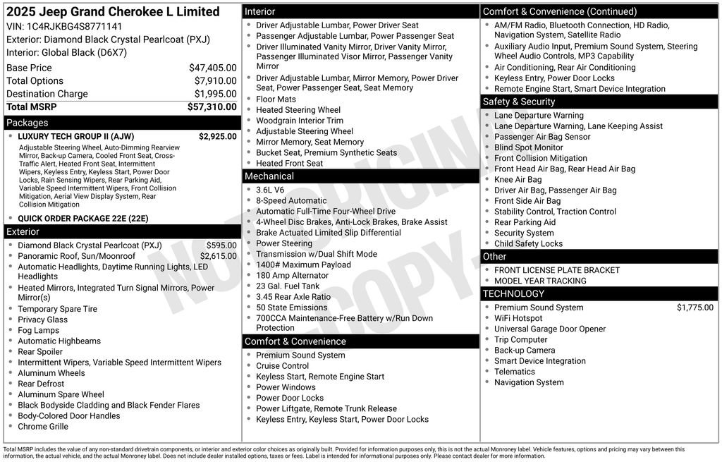 New 2025 Jeep Grand Cherokee L Limited w/ Luxury Tech Group II image 40