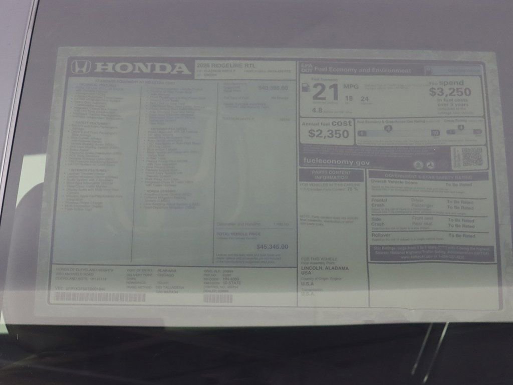 New 2026 Honda Ridgeline RTL image 23