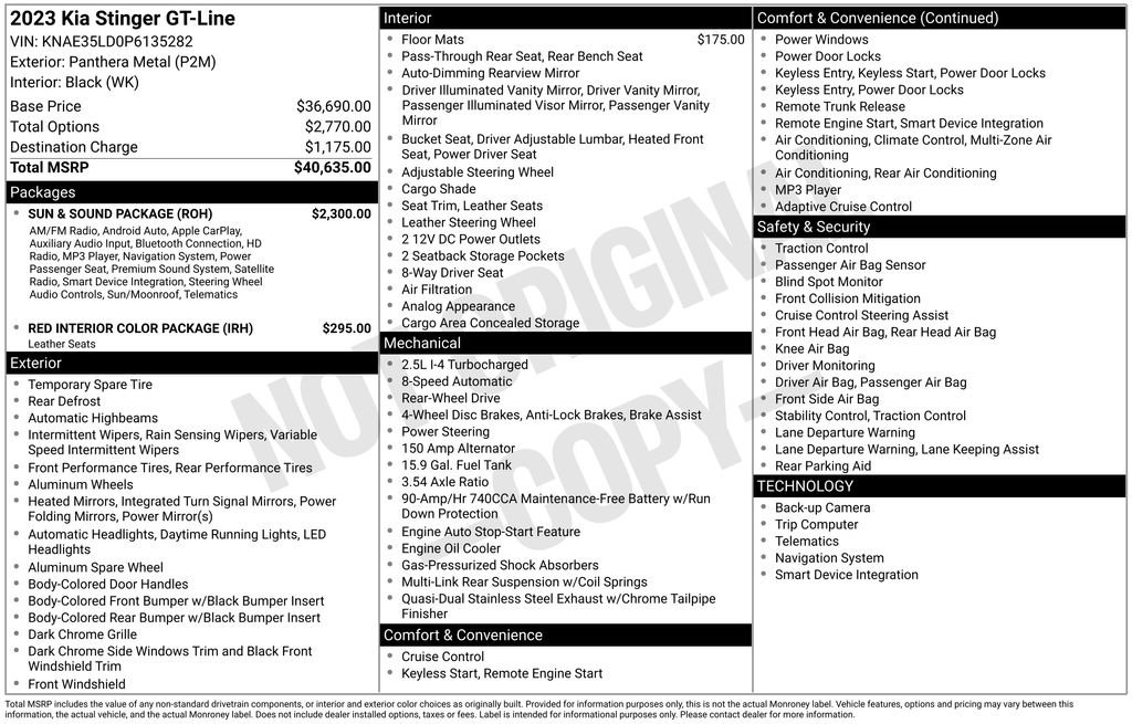 Used 2023 Kia Stinger GT-Line w/ Sun & Sound Package image 7