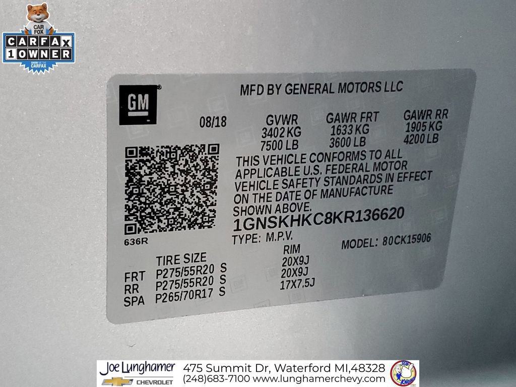 Used 2019 Chevrolet Suburban LT w/ LT Signature Package image 37