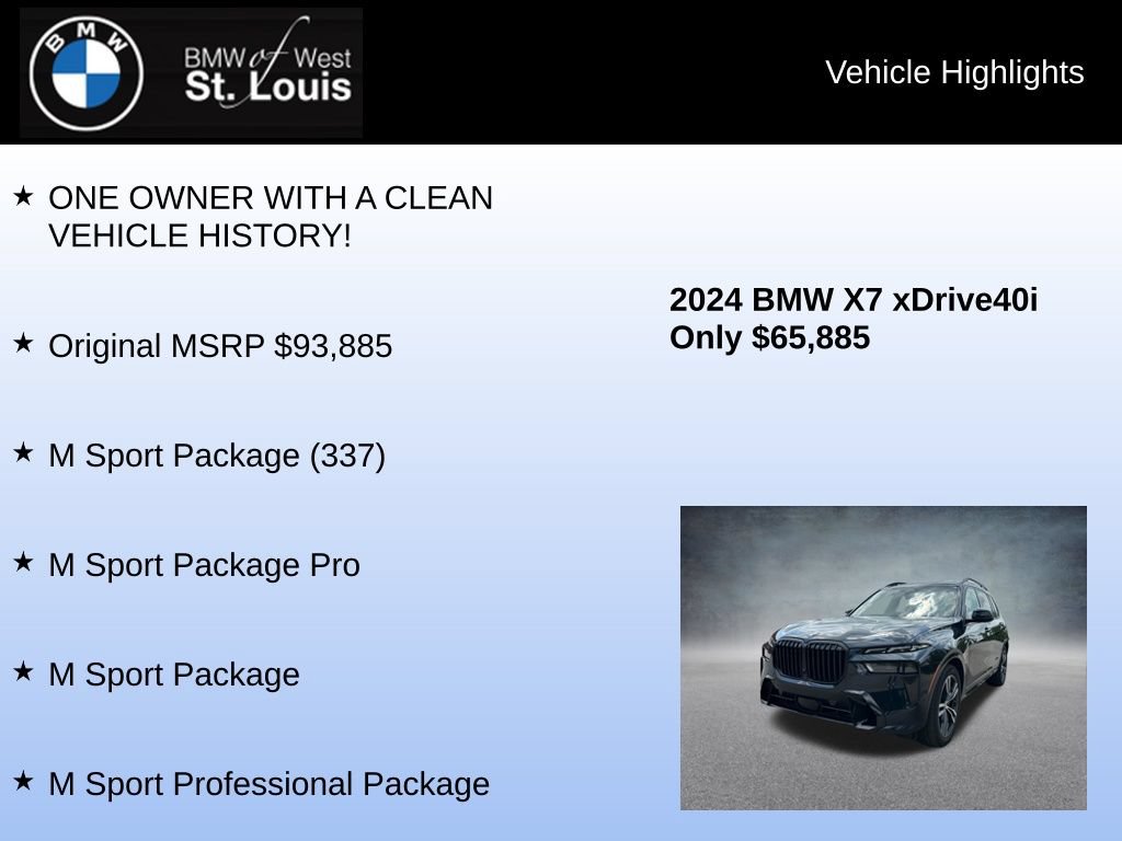 Used 2024 BMW X7 xDrive40i w/ M Sport Package AWD/4WD image 8