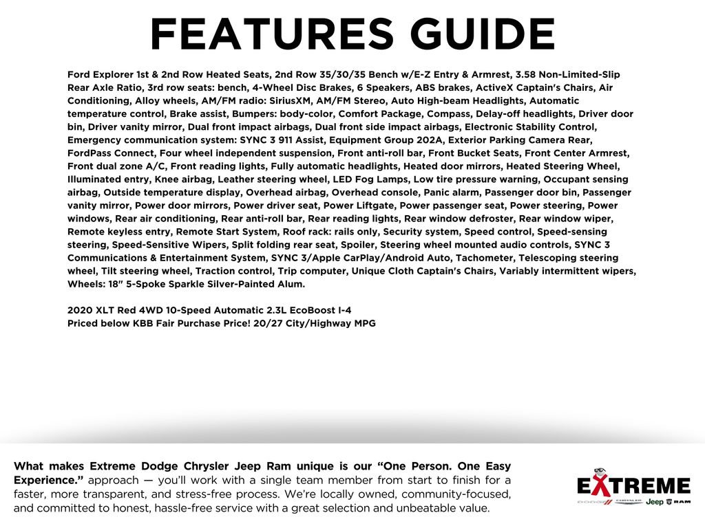 Used 2020 Ford Explorer XLT w/ Equipment Group 202A image 2