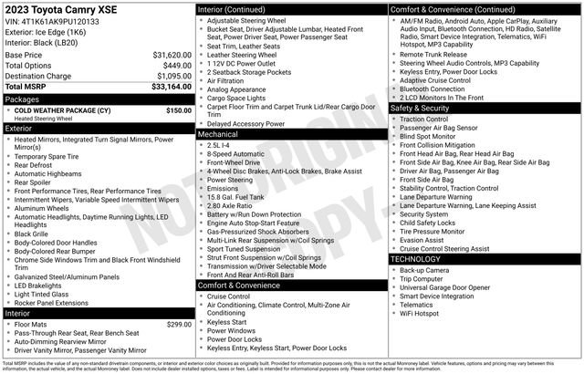 Used 2023 Toyota Camry XSE w/ Cold Weather Package image 7