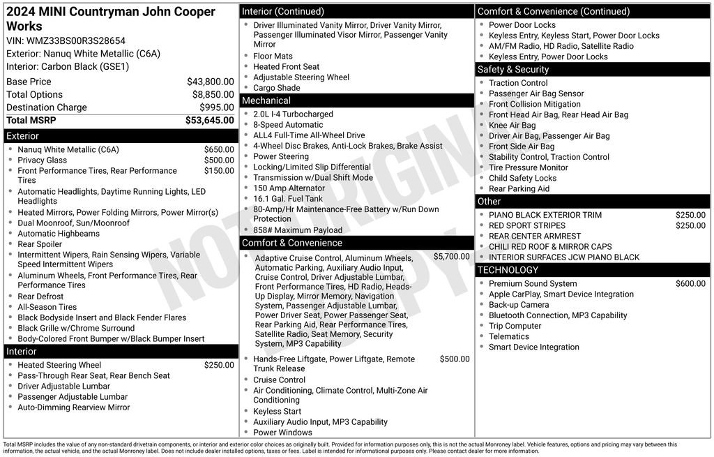 Certified 2024 MINI Cooper Countryman John Cooper Works AWD/4WD image 12