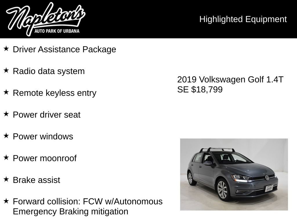 Used 2019 Volkswagen Golf SE w/ Driver Assistance Package FWD image 16