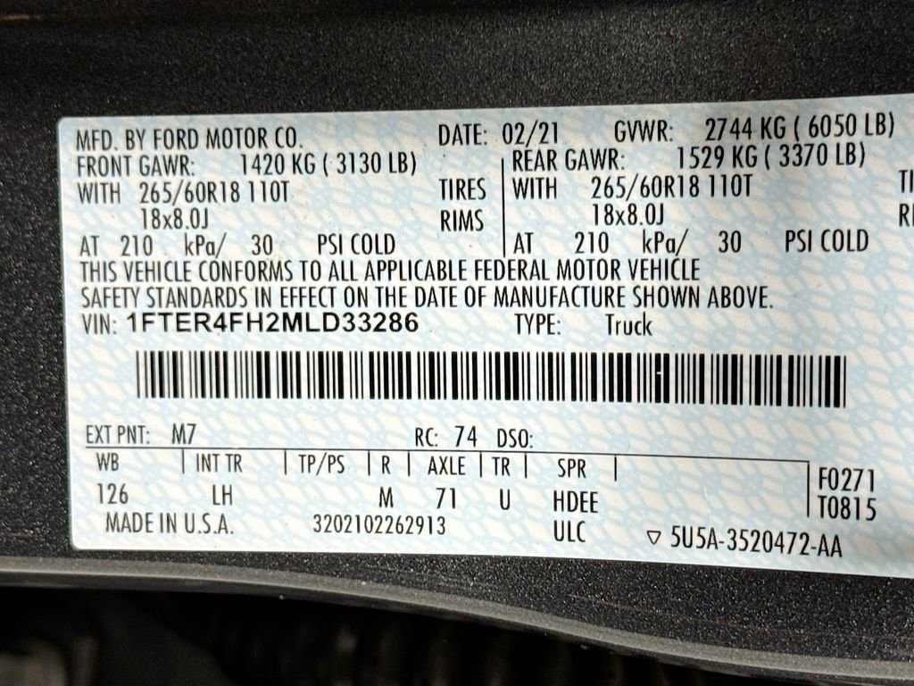 Used 2021 Ford Ranger XL w/ Equipment Group 101A High image 23